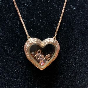 Origami Owl  heart locket with charm & crystal